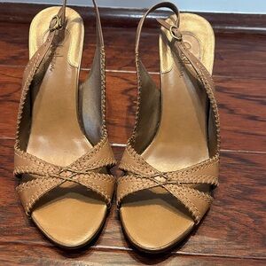 Vintage Cole Haan Tan Leather Slingback Sandals